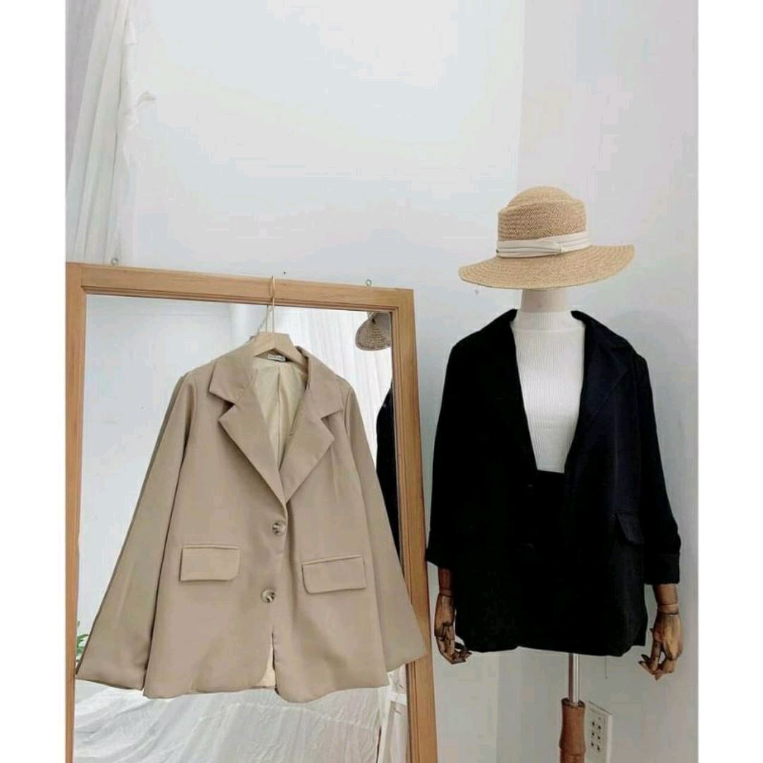 Áo blazer nâu tây sang chảnh màu đen trơn, mầu trắng dáng suông rộng- vest  nữ vải trượt vạt bầu dáng rộng,hàng xuất khẩu - Giá Tiki khuyến mãi:  228,015đ - Mua