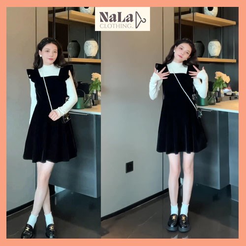 Mei Clothing  váy yếm nhung tăm qc mix với len xinh lắm  Facebook