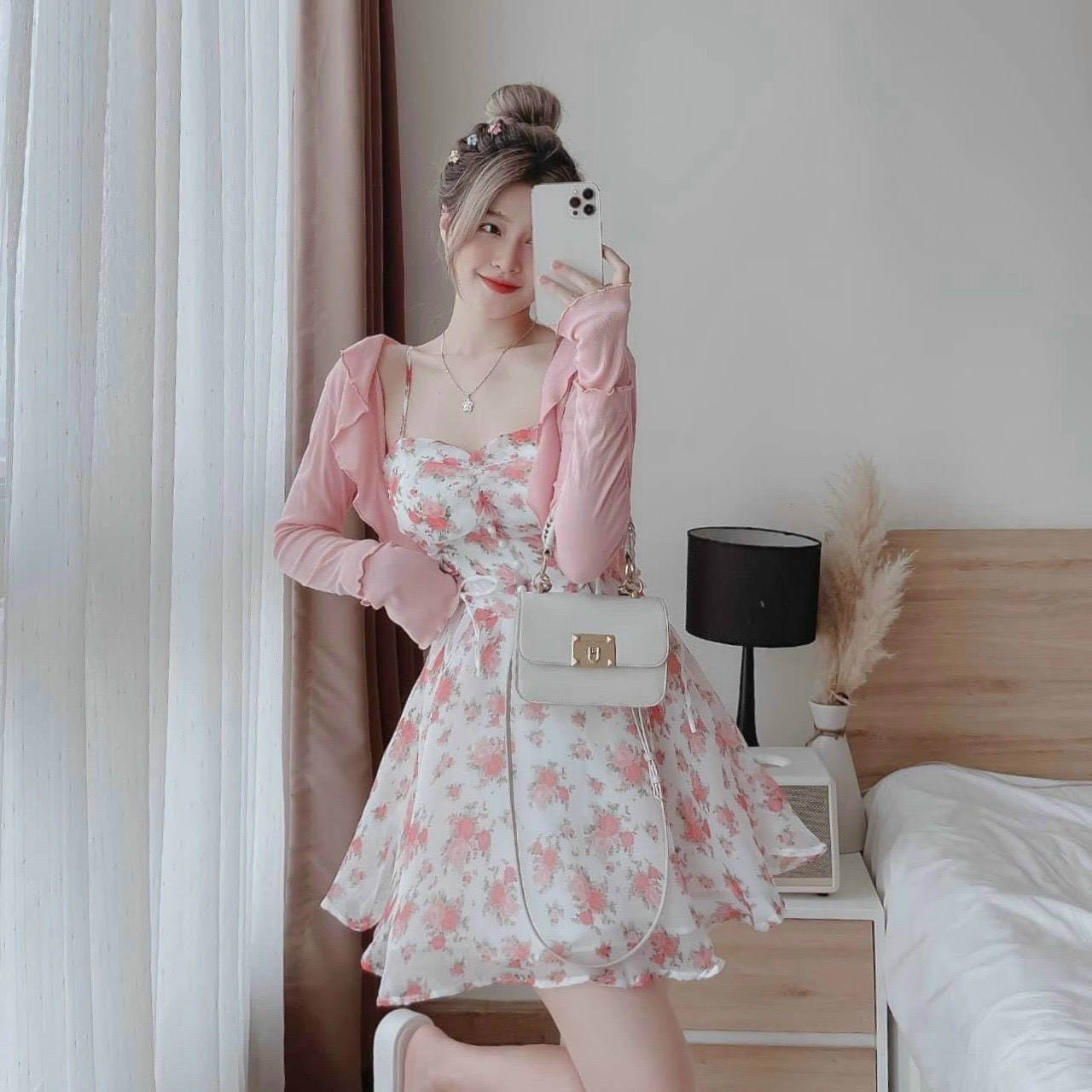 Set bộ đồ nữ họa tiết xinh xắn mix chân váy form dài siêu cute với tone màu  hồng đơn giản, nhẹ nhàng siêu xinh | Shopee Việt Nam