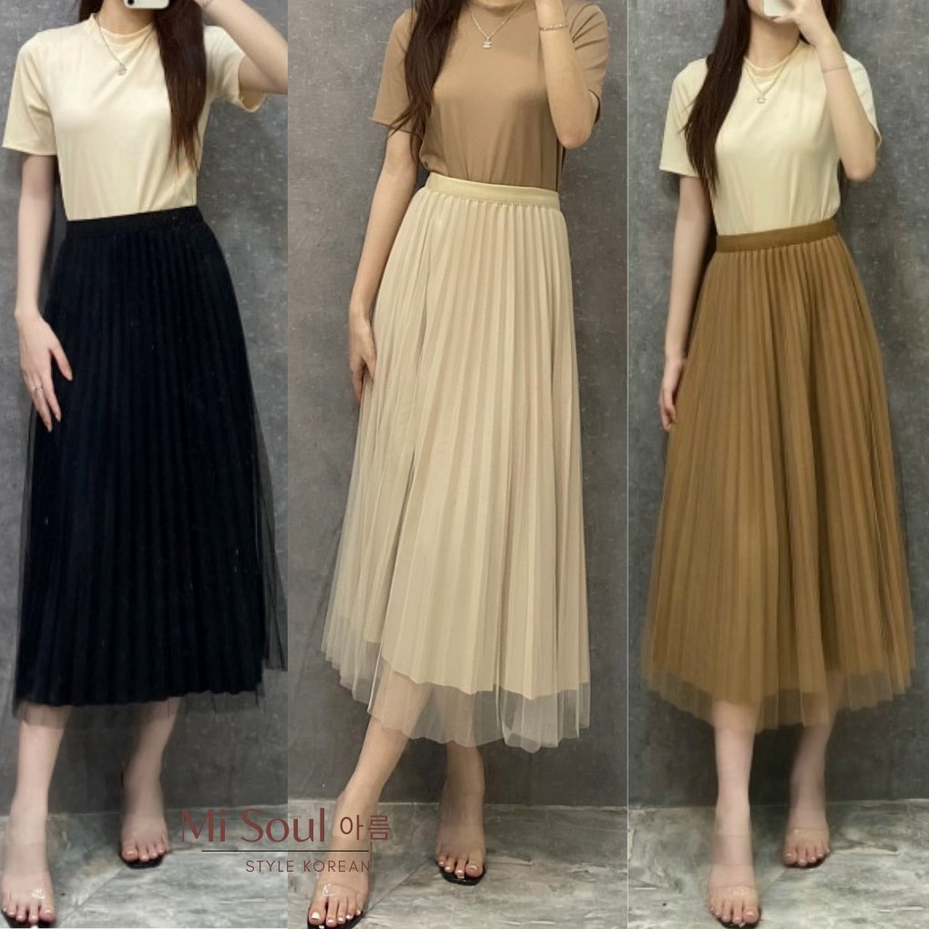 Chân váy xếp ly voan nữ nhiều tầng bèo dáng dài maxi tiểu thư bánh bèo  ullzzang Hàn Quốc  Tìm Voucher